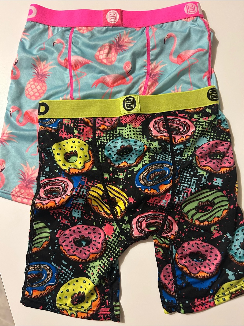 PSD Kids Bottoms Pink & Blue Flamingo Pineapple + Multicolor Donut Print